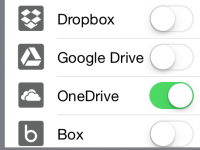 Sur iPad et iPhone, certains éditeurs permettent d'exporter les documents vers OneDrive.