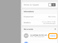 Puis, dans "Qui a accès", appuyez sur "Activer".