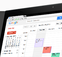 Un agenda Google sur un écran d'ordinateu portable.